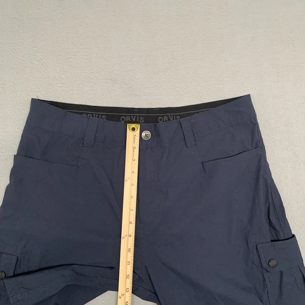 Orvis Tech Cargo Shorts Mens 38 Voyager Blue Nylon Stretch Outdoor Hiking Fish